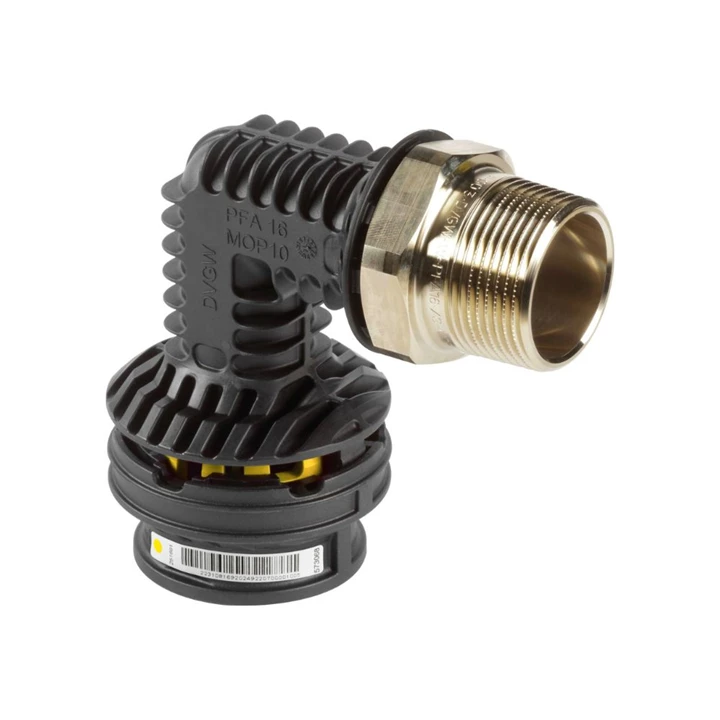 Viega Geopress K gáz csatlakozó idom, könyök, 90°, 50 mm - 6/4", SC-Contur-ral, fekete műanyag-szilíciumbronz, 9715G VG-