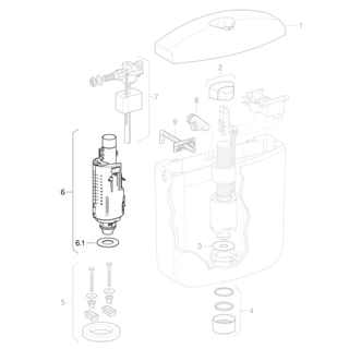 Geberit öblítőszelep AP117 falsík előtti öblítőtartályhoz 238.189.00.1
