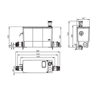 Wilo DRAINLIFT MINI3-XS-EF, átemelő telep fekáliamentes szennyvízhez 6095127