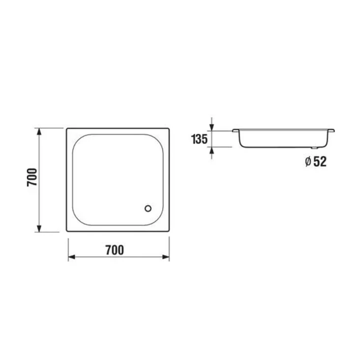 Laufen Sofia 70x70 cm acéllemez zuhanytálca H2140700000001 Laufen Sofia 70x70 cm acéllemez zuhanytálca H2140700000001
