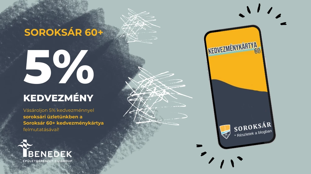 5% kedvezmény a Soroksár 60+ kedvezménykártyával