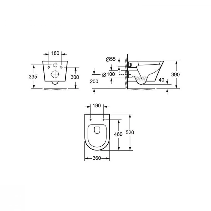 Arezzo Indiana Rimless függesztett wc AR-100R Arezzo Indiana Rimless függesztett wc AR-100R