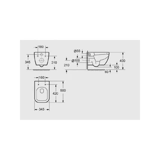 Arezzo Ohio Rimless perem nélküli függesztett wc csésze AR-200R Arezzo Ohio Rimless perem nélküli függesztett wc csésze AR-200R