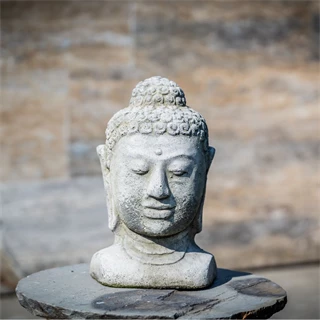 Jován Buddha fej szobor, antracit JKI0270101 Jován Buddha fej szobor, antracit JKI0270101