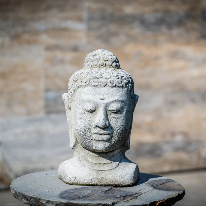 Jován Buddha fej szobor, antracit JKI0270101 Jován Buddha fej szobor, antracit JKI0270101