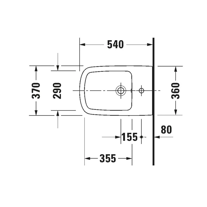 Duravit Durastyle fali bidé 540mm 2287150000 Duravit Durastyle fali bidé 540mm 2287150000