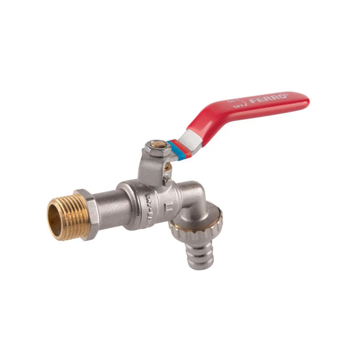 Ferro F-Comfort kerti golyóscsap kezelőkarral fém tömlőcsatlakozóval BB 3/4" KCN2 Ferro F-Comfort kerti golyóscsap kezelőkarral fém tömlőcsatlakozóval BB 3/4" KCN2