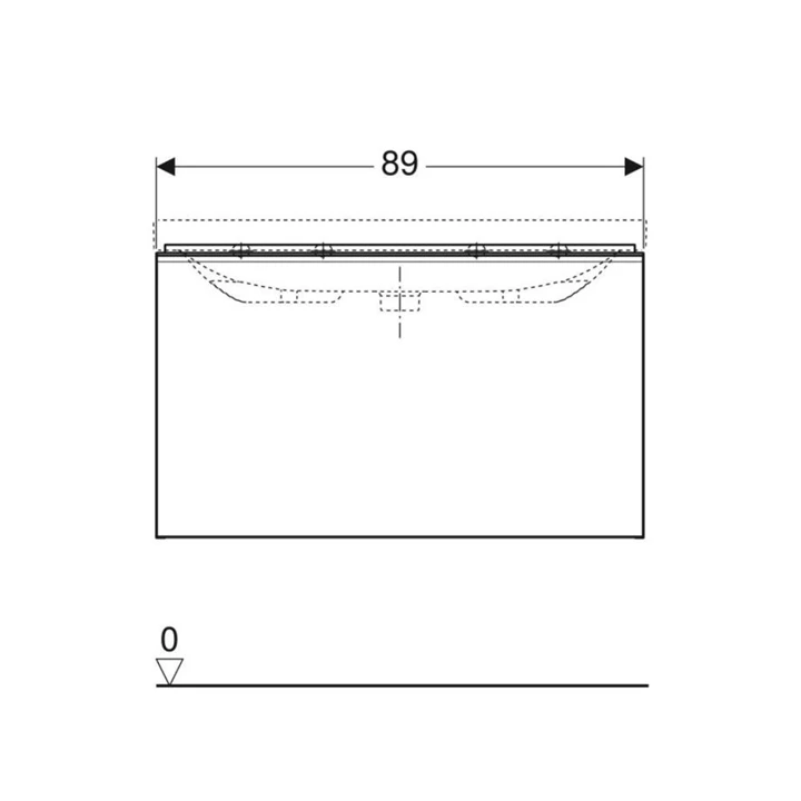 Geberit Acanto alsó szekrény mosdóhoz, 89x53,5x47,5cm, matt lakkozott homokszürke/fényes homokszürke üveg 500.612.JL.2 Geberit Acanto alsó szekrény mosdóhoz, 89x53,5x47,5cm, matt lakkozott homokszürke/fényes homokszürke üveg 500.612.JL.2