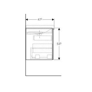 Geberit Acanto alsó szekrény mosdóhoz, 89x53,5x47,5cm, matt lakkozott homokszürke/fényes homokszürke üveg 500.612.JL.2 Geberit Acanto alsó szekrény mosdóhoz, 89x53,5x47,5cm, matt lakkozott homokszürke/fényes homokszürke üveg 500.612.JL.2