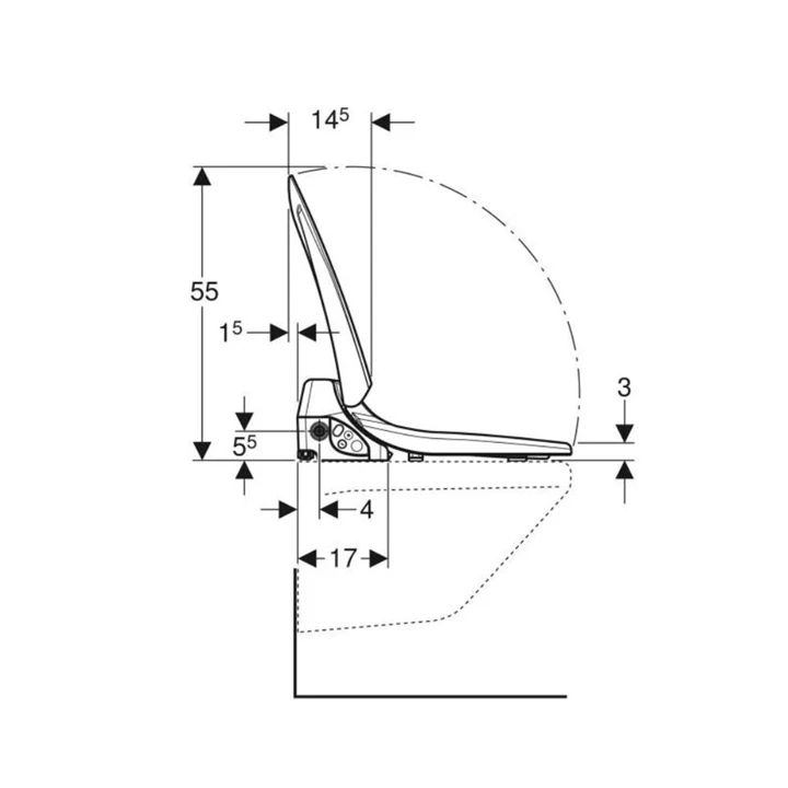 Geberit AquaClean 4000 WC kerámiára szerelhető berendezés, alpin fehér 146.130.11.2
