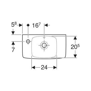 Geberit Selnova Compact kézmosó, 45x15x25cm, csaplyuk jobb oldalt, túlfolyóval 500.318.01.1 Geberit Selnova Compact kézmosó, 45x15x25cm, csaplyuk jobb oldalt, túlfolyóval 500.318.01.1