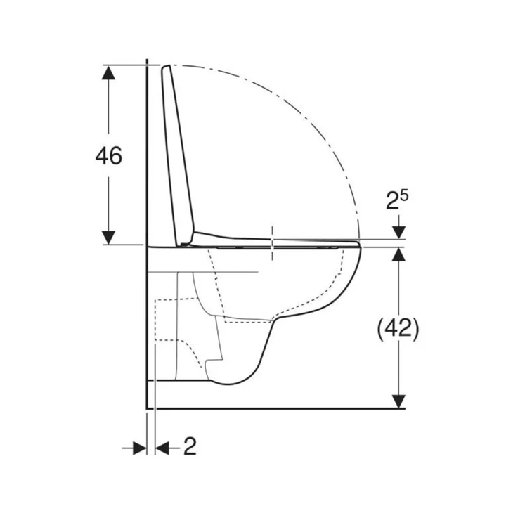 Geberit Selnova mélyöblítésű fali WC készlet 53 cm, Rimfree, lecsapódásgátlós, gyorskioldós WC-ülőkével, felső rögzítésű Geberit Selnova mélyöblítésű fali WC készlet 53 cm, Rimfree, lecsapódásgátlós, gyorskioldós WC-ülőkével, felső rögzítésű