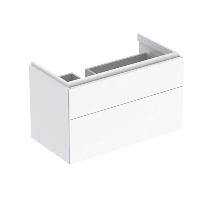 Geberit Xeno2 alsó szekrény mosdóhoz, 88x53x46,2cm, szifonkivágással, fehér/magasfényű lakkozott felület 500.515.01.1 Geberit Xeno2 alsó szekrény mosdóhoz, 88x53x46,2cm, szifonkivágással, fehér/magasfényű lakkozott felület 500.515.01.1