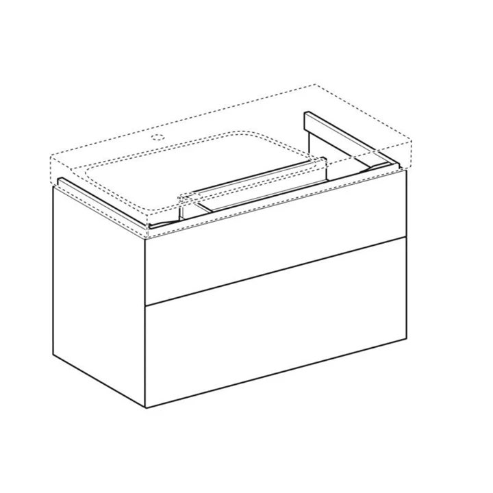 Geberit Xeno2 alsó szekrény mosdóhoz, 88x53x46,2cm, szifonkivágással, fehér/magasfényű lakkozott felület 500.515.01.1 Geberit Xeno2 alsó szekrény mosdóhoz, 88x53x46,2cm, szifonkivágással, fehér/magasfényű lakkozott felület 500.515.01.1