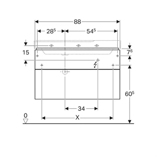 Geberit Xeno2 alsó szekrény mosdóhoz, 88x53x46,2cm, szifonkivágással, fehér/magasfényű lakkozott felület 500.515.01.1 Geberit Xeno2 alsó szekrény mosdóhoz, 88x53x46,2cm, szifonkivágással, fehér/magasfényű lakkozott felület 500.515.01.1