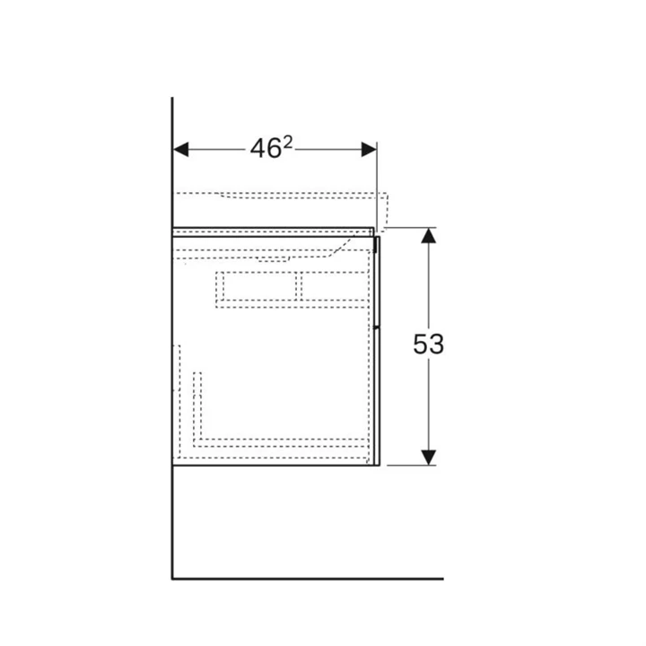 Geberit Xeno2 alsó szekrény mosdóhoz, 88x53x46,2cm, szifonkivágással, fehér/magasfényű lakkozott felület 500.515.01.1 Geberit Xeno2 alsó szekrény mosdóhoz, 88x53x46,2cm, szifonkivágással, fehér/magasfényű lakkozott felület 500.515.01.1