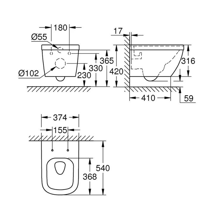 Grohe Euro Ceramic fali wc 39328000