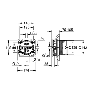 Grohe Phantom Black Rapido SmartBox Univerzális beépítő doboz, 1/2” 35604000 Grohe Phantom Black Rapido SmartBox Univerzális beépítő doboz, 1/2” 35604000