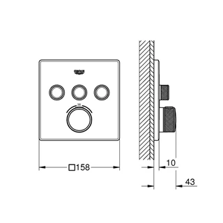 Grohe Grohtherm Smartcontrol termosztátos színkészlet, 3 utas váltó, króm 29126000 Grohe Grohtherm Smartcontrol termosztátos színkészlet, 3 utas váltó, króm 29126000
