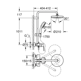 Grohe Tempesta Cosmopolitan System 210 zuhanyrendszer egykaros keverővel 26224001 Grohe Tempesta Cosmopolitan System 210 zuhanyrendszer egykaros keverővel 26224001