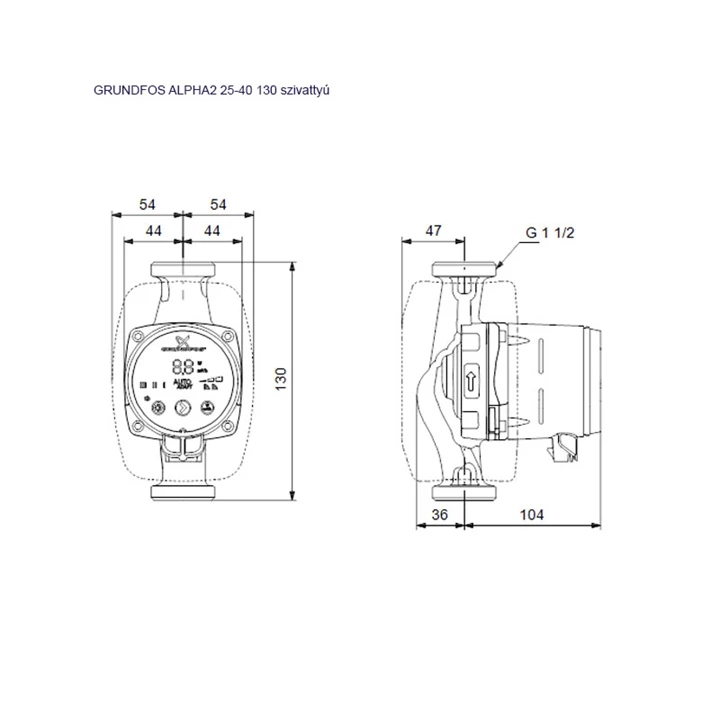 Grundfos Alpha2 25-60 180 szivattyú 99411175 Grundfos Alpha2 25-60 180 szivattyú 99411175