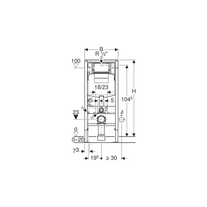 Geberit Duofix fali WC szerelőelem, 112 cm, Sigma 12 cm-es falsík alatti öblítőtartállyal 111.300.00.5 Geberit Duofix fali WC szerelőelem, 112 cm, Sigma 12 cm-es falsík alatti öblítőtartállyal 111.300.00.5