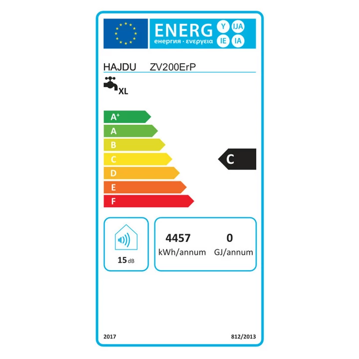 Hajdu ZV-200 ErP vízszintes elektromos forróvíztároló 200 l 2112411221 Hajdu ZV-200 ErP vízszintes elektromos forróvíztároló 200 l 2112411221