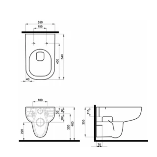 Kolo Trafic fali mélyöblítésű WC csésze, Rimfree, Reflex L93120900 KOLO-L93120900