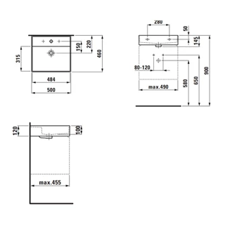 Laufen KARTELL 50x46 cm mosdó fehér H8103320001041 Laufen KARTELL 50x46 cm mosdó fehér H8103320001041