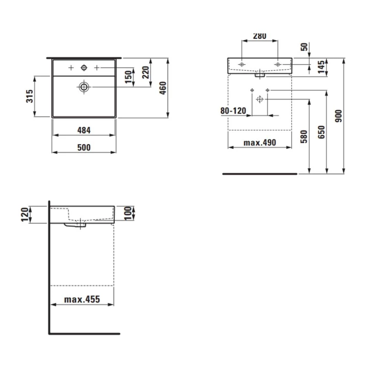 Laufen KARTELL 50x46 cm mosdó fehér H8103320001041 Laufen KARTELL 50x46 cm mosdó fehér H8103320001041