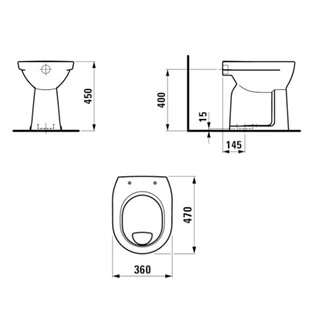 Laufen PRO WC, álló, síköblítésű, lefolyó függőleges, fehér H8259570000001 Laufen PRO WC, álló, síköblítésű, lefolyó függőleges, fehér H8259570000001