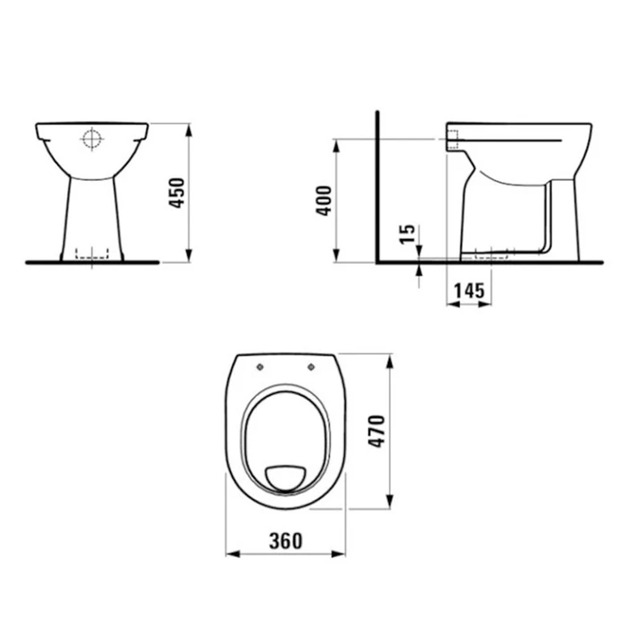 Laufen PRO WC, álló, síköblítésű, lefolyó függőleges, fehér H8259570000001 Laufen PRO WC, álló, síköblítésű, lefolyó függőleges, fehér H8259570000001