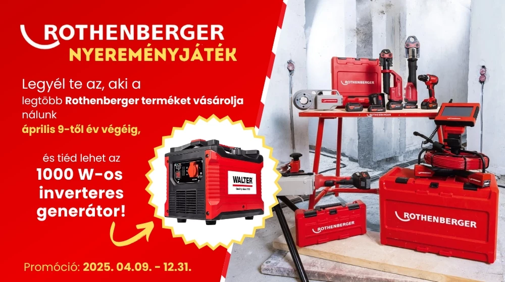 Maxold ki a Rothenberger vásárlásaidat, és nyerj egy WALTER generátort!