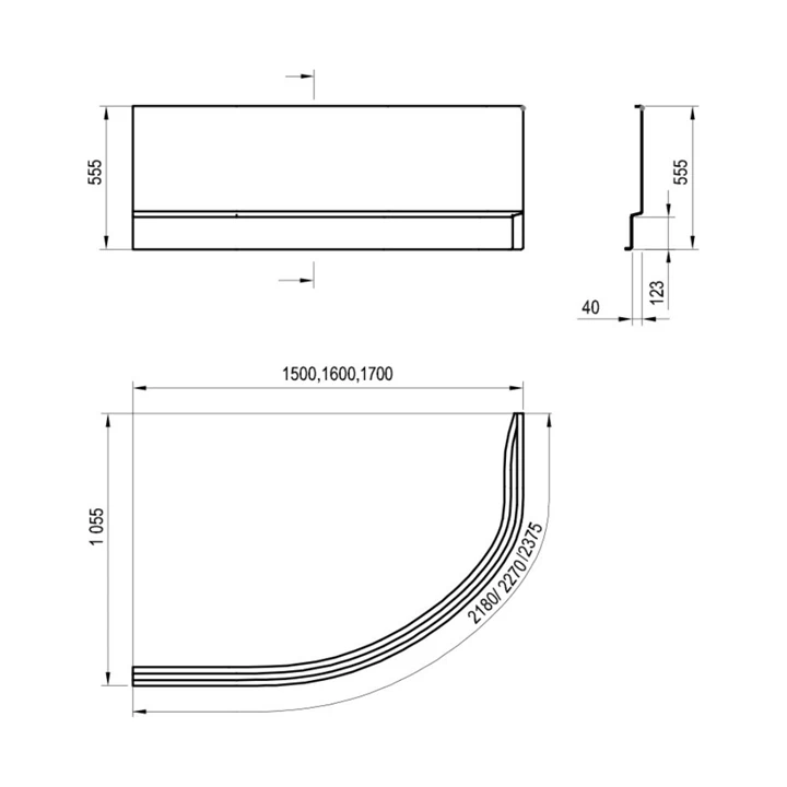 Ravak Akrilkád A előlap ROSA II R 150 cm N fehér CZJ1200AN0 Ravak Akrilkád A előlap ROSA II R 150 cm N fehér CZJ1200AN0