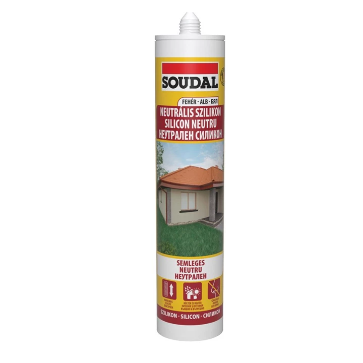 Soudal Neutrális Szilikon, Fehér 280ml 103246 Soudal Neutrális Szilikon, Fehér 280ml 103246