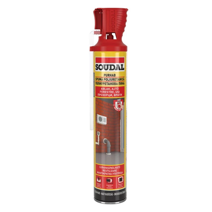 Soudal Purhab Genius Gun 750 ml, Szerelőhab 103250 Soudal Purhab Genius Gun 750 ml, Szerelőhab 103250