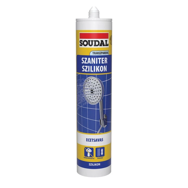 Soudal Szaniter Szilikon, transzparens 280 ml 153418 Soudal Szaniter Szilikon, transzparens 280 ml 153418