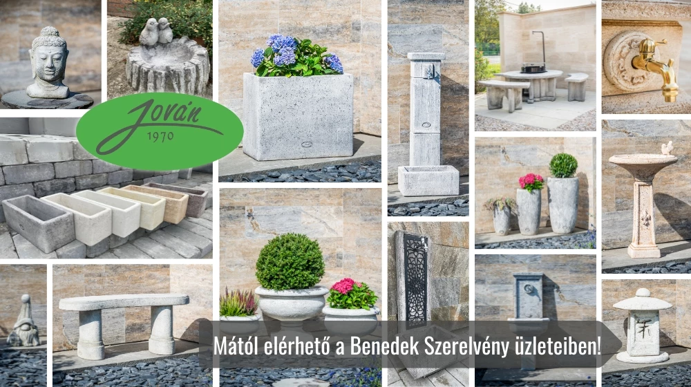 Újdonság a Benedek Szerelvénynél: Jován kézműves kődísztárgyak a kerted ékkövei