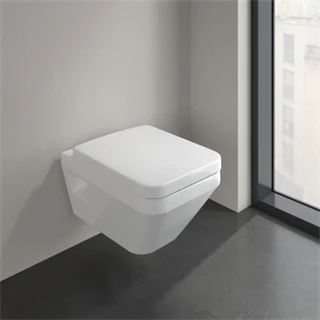 Villeroy and Boch Architectura Gyűrű nélküli mélyöblítésű WC falra szerelhető, TwistFlush, Négyszög, hátsó kifolyású 568 Villeroy and Boch Architectura Gyűrű nélküli mélyöblítésű WC falra szerelhető, TwistFlush, Négyszög, hátsó kifolyású 568